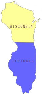 Map of Wisconsin and Illinois where I am licensed